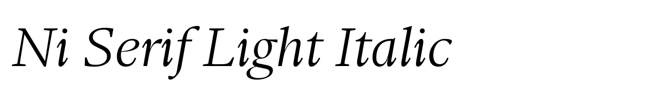 Ni Serif Light Italic